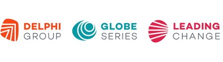 Delphi Group, Globe Series, and Leading Change logo